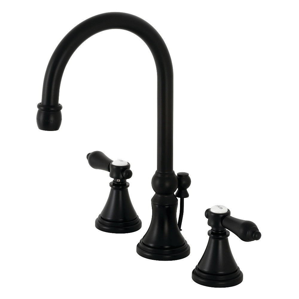 Heirloom Widespread Bathroom Faucet With Brass Pop Up