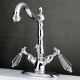 Wilshire Two-Handle Single Hole Deck Mount Bathroom Sink Faucet with Brass Pop-Up and Cover Plate