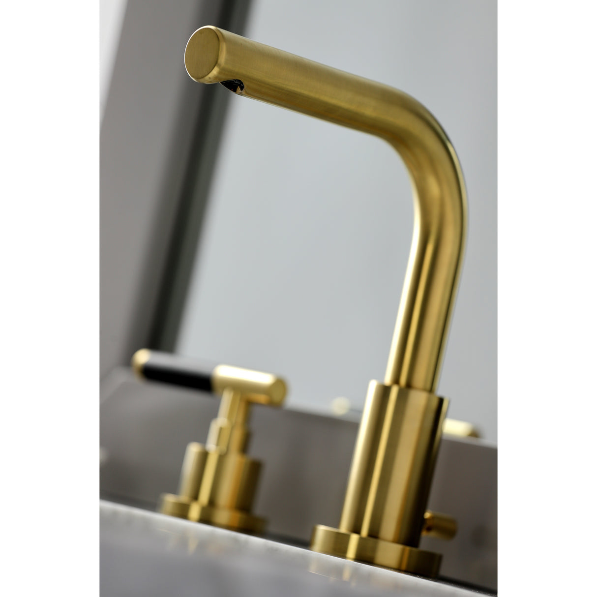 Widespread Bathroom Faucet with Brass Pop-Up