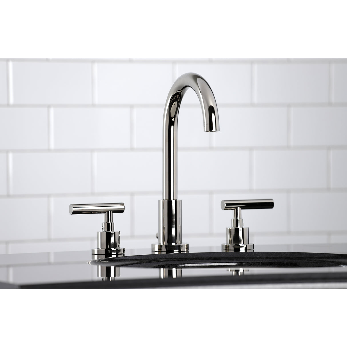 Modern Widespread Bathroom Faucet with Brass Pop-Up