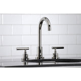 Modern Widespread Bathroom Faucet with Brass Pop-Up