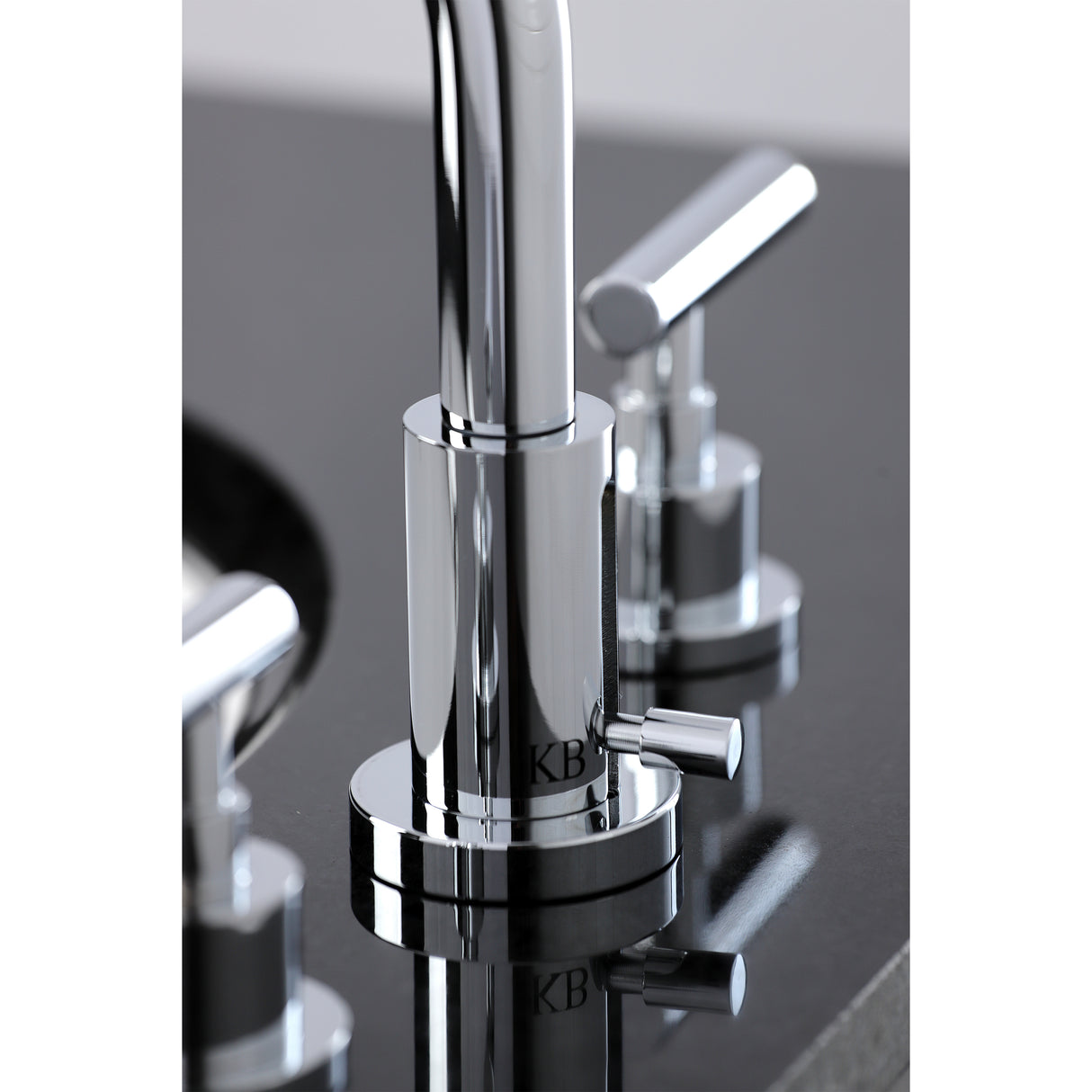 Manhattan Modern Widespread Bathroom Faucet with Brass Pop-Up