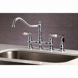 Restoration 8" Bridge Kitchen Faucet With Sprayer