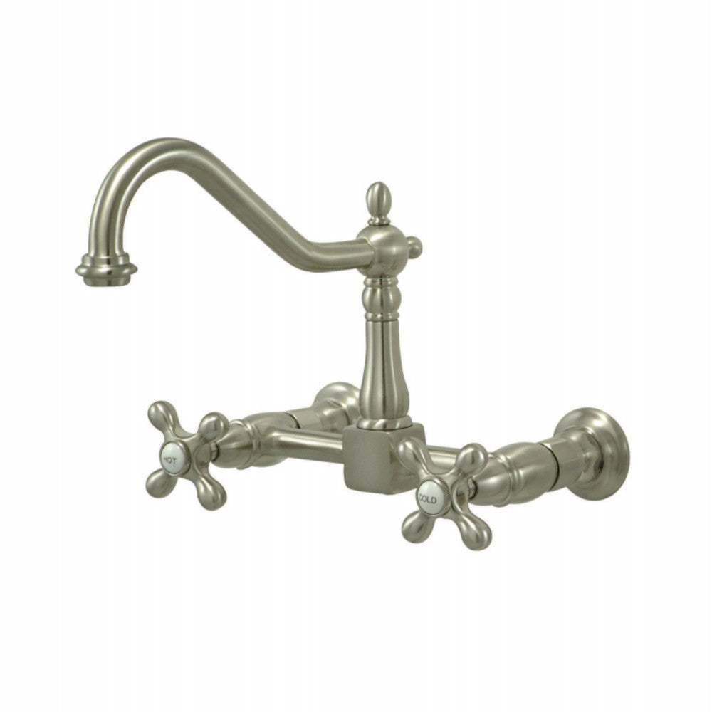 Heritage Two-Handle Traditional Wall Mount Bridge Kitchen Faucet