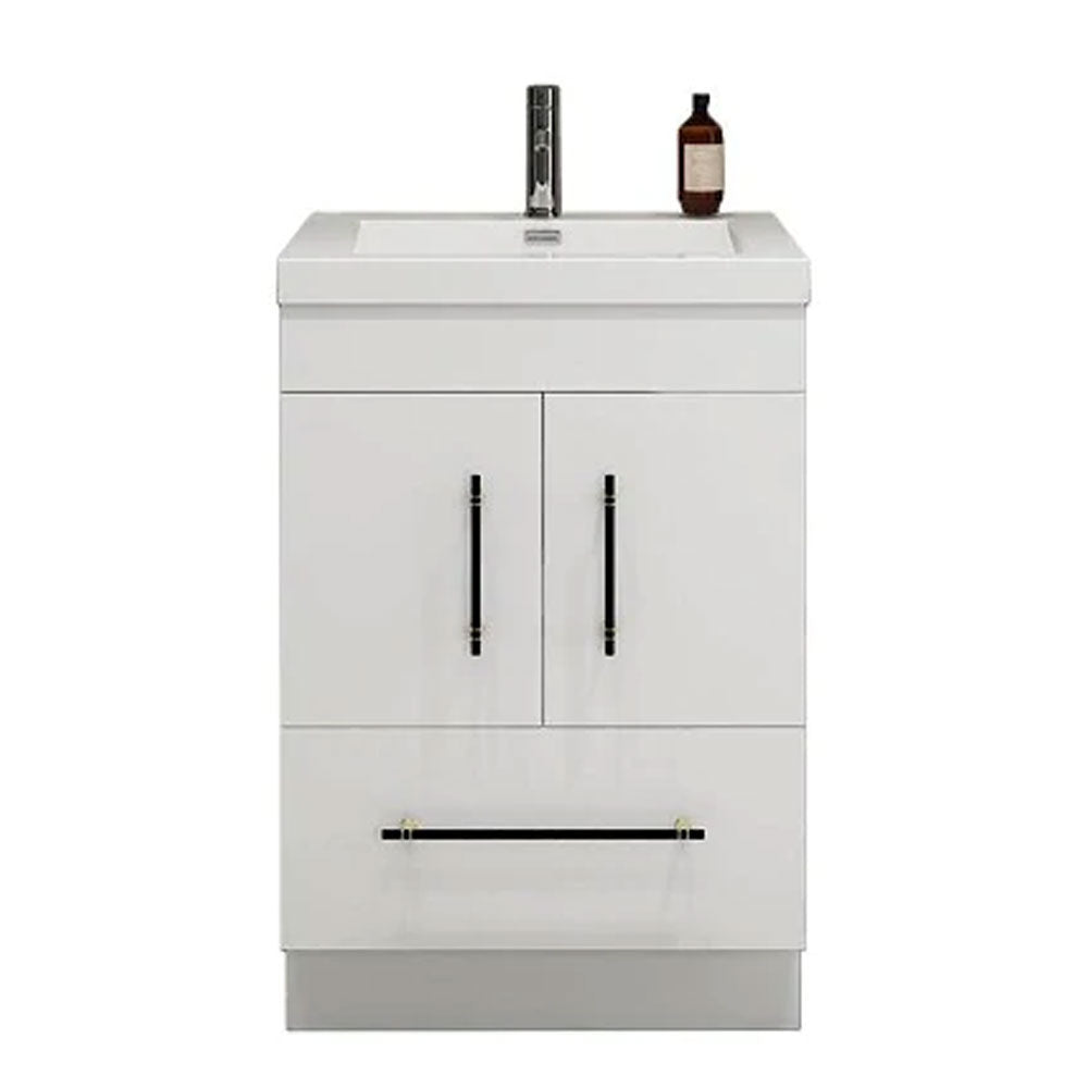 Everest Freestanding Bathroom Vanity with Acrylic Sink, Doors & Drawers