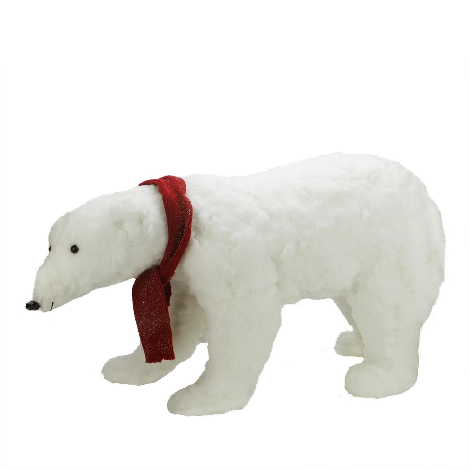 30" Commercial Walking Plush White Polar Bear Christmas Decoration