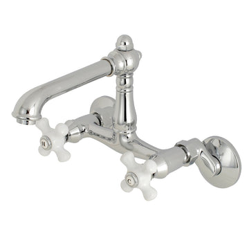 English Country 6-Inch Adjustable Center Wall Mount Kitchen Faucet