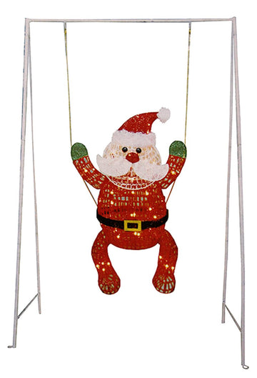 50" Swinging Baby Santa Claus Lighted Christmas Yard Art Decoration