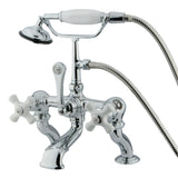 Vintage 7" Deck Mount Tub Faucet With Hand Shower In 6.63" Spout Reach