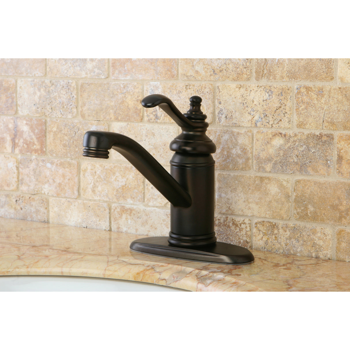 Templeton 4 In. Single Handle Single Hole Deck Mount Bathroom Sink Faucet with Push pop-up