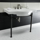 Templeton 37" x 22" Ceramic Console Sink with Stainless Steel Legs