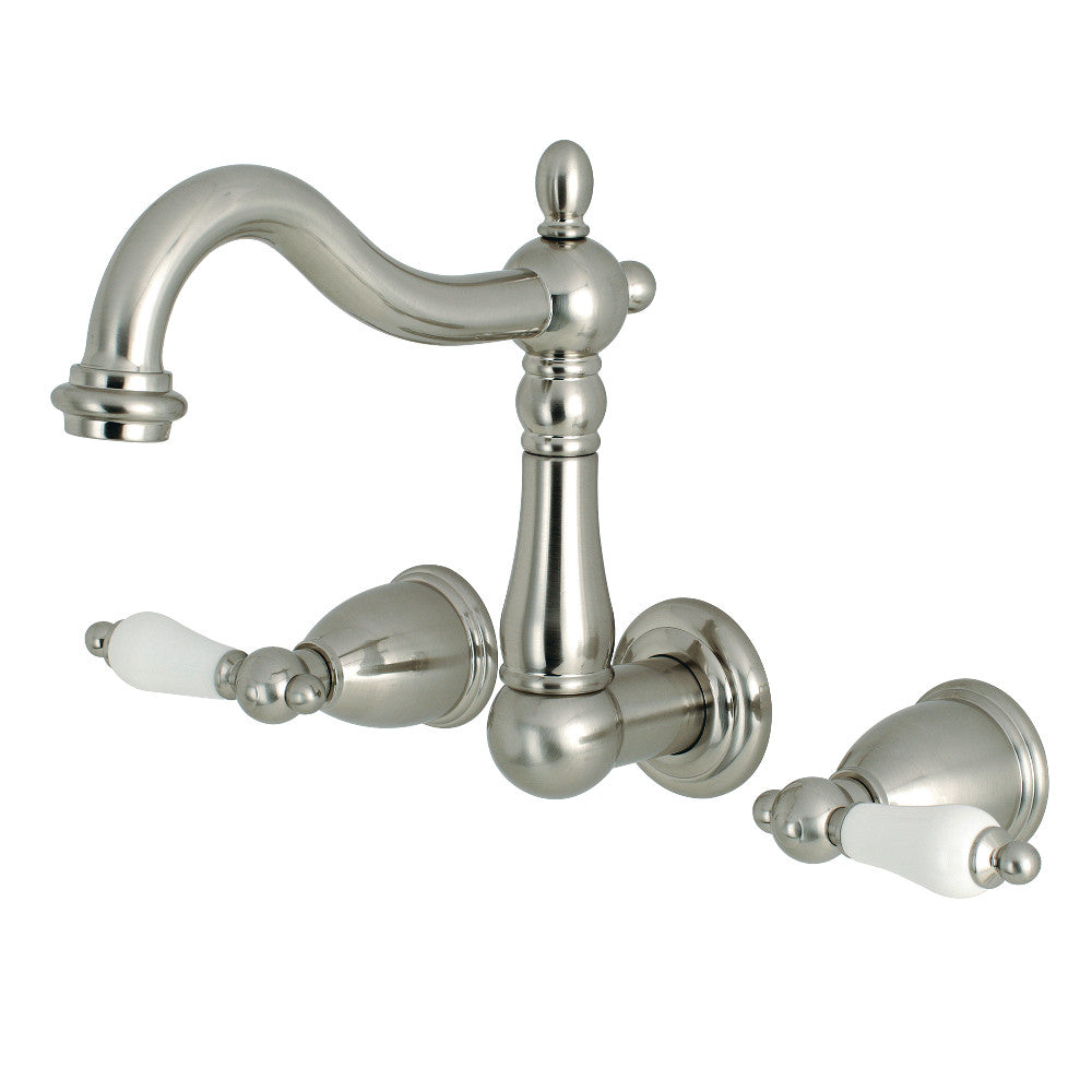 Heritage Traditional 8 Inch Center Wall Mount Bathroom Faucet