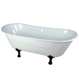 Cast Iron Double Slipper Clawfoot Tub (No Faucet Drillings)