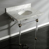 Templeton 30" X 22" Marble Vanity Top w/Acrylic Console Legs