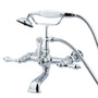 Vintage 7" Spread Wall Mount Leg Tub Filler With Hand Shower