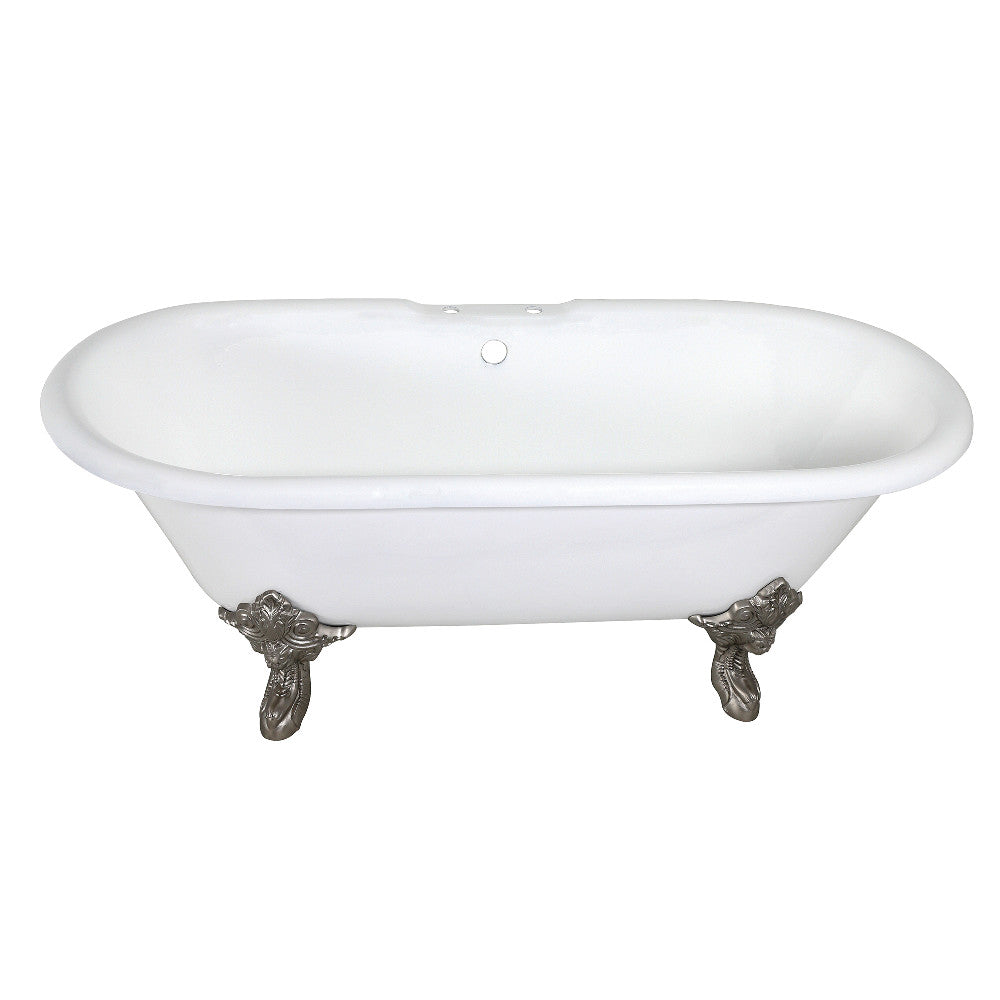 Cast Iron Double Ended Clawfoot Tub with 7 - Inch Faucet Drillings - BUILDMYPLACE