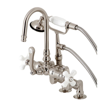 Clawfoot Tub Faucet With Hand Shower, Brushed Nickel