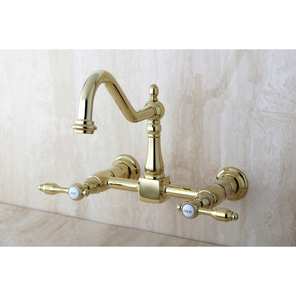 Tudor Wall Mount Bridge Kitchen Faucet