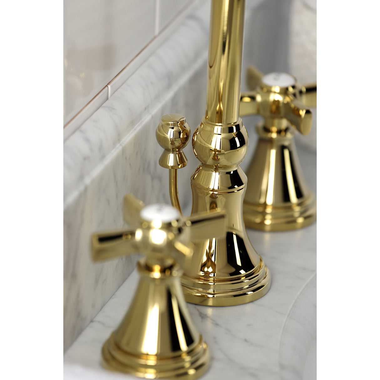 Millennium Widespread Bathroom Faucet With Brass Pop Up