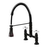 Heritage Two-Handle Deck-Mount Pull-Down Sprayer Kitchen Faucet