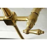 Heritage Traditional Wall Mount Bridge Kitchen Faucet with Brass Sprayer