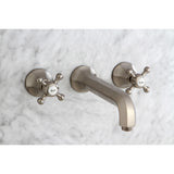 Metropolitan Two-handle 3-Hole Wall Mount Bathroom Sink Faucet