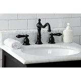 Widespread Bathroom Faucet w/ Brass Pop-Up