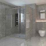 Ivanees Single Sliding Frameless Shower Door 8mm Clear Tempered Glass - Barn Door Style