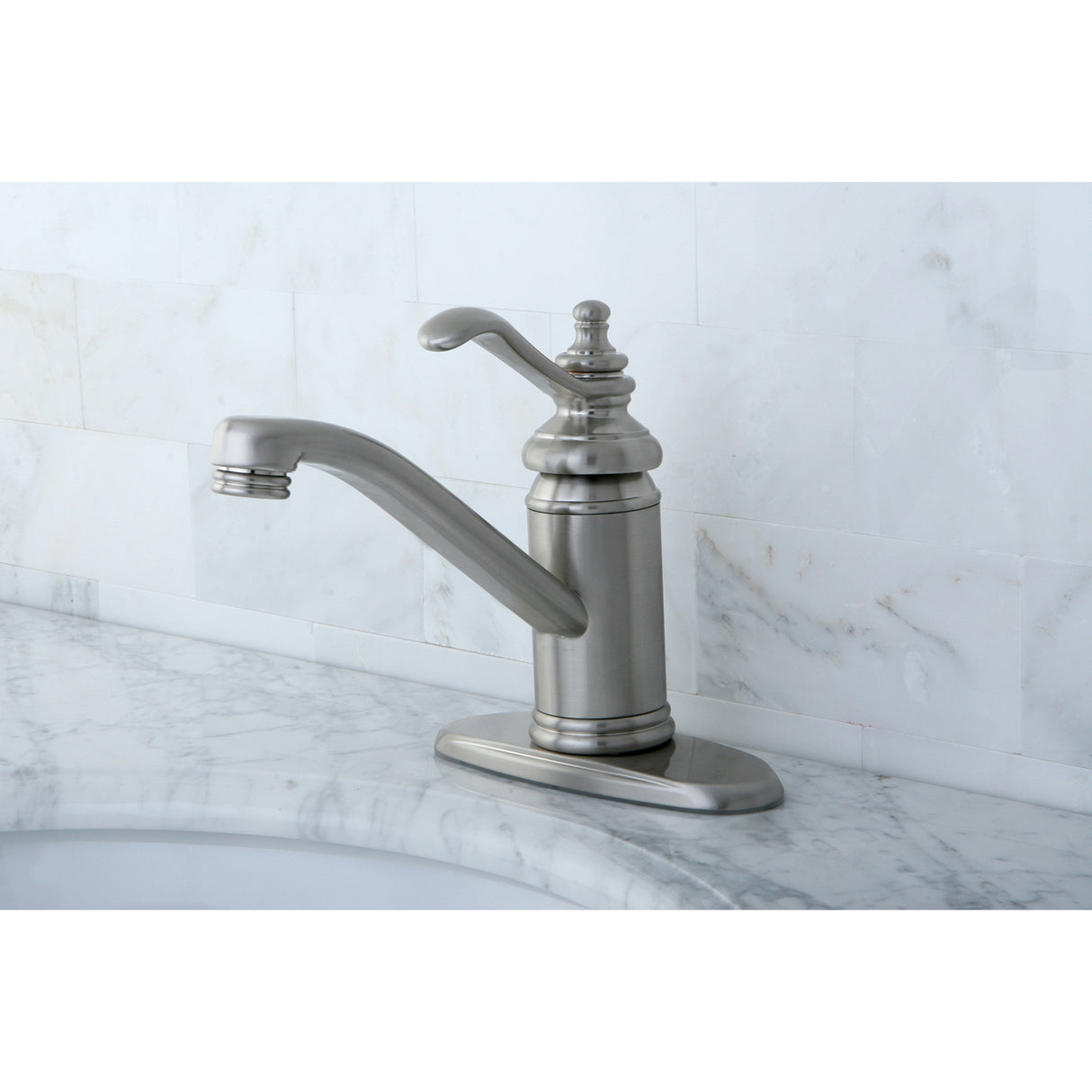 Templeton 4 In. Single Handle Single Hole Deck Mount Bathroom Sink Faucet with Push pop-up