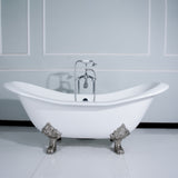 Cast Iron Double Slipper Clawfoot Tub (No Faucet Drillings)