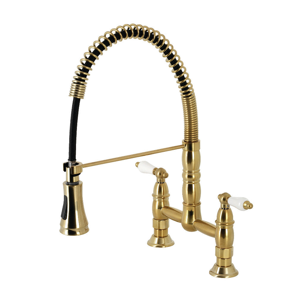 Heritage Two-Handle Traditional Deck-Mount Pull-Down Sprayer Kitchen Faucet