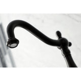 Heritage Wall Mount Bridge Kitchen Faucet with Brass Sprayer