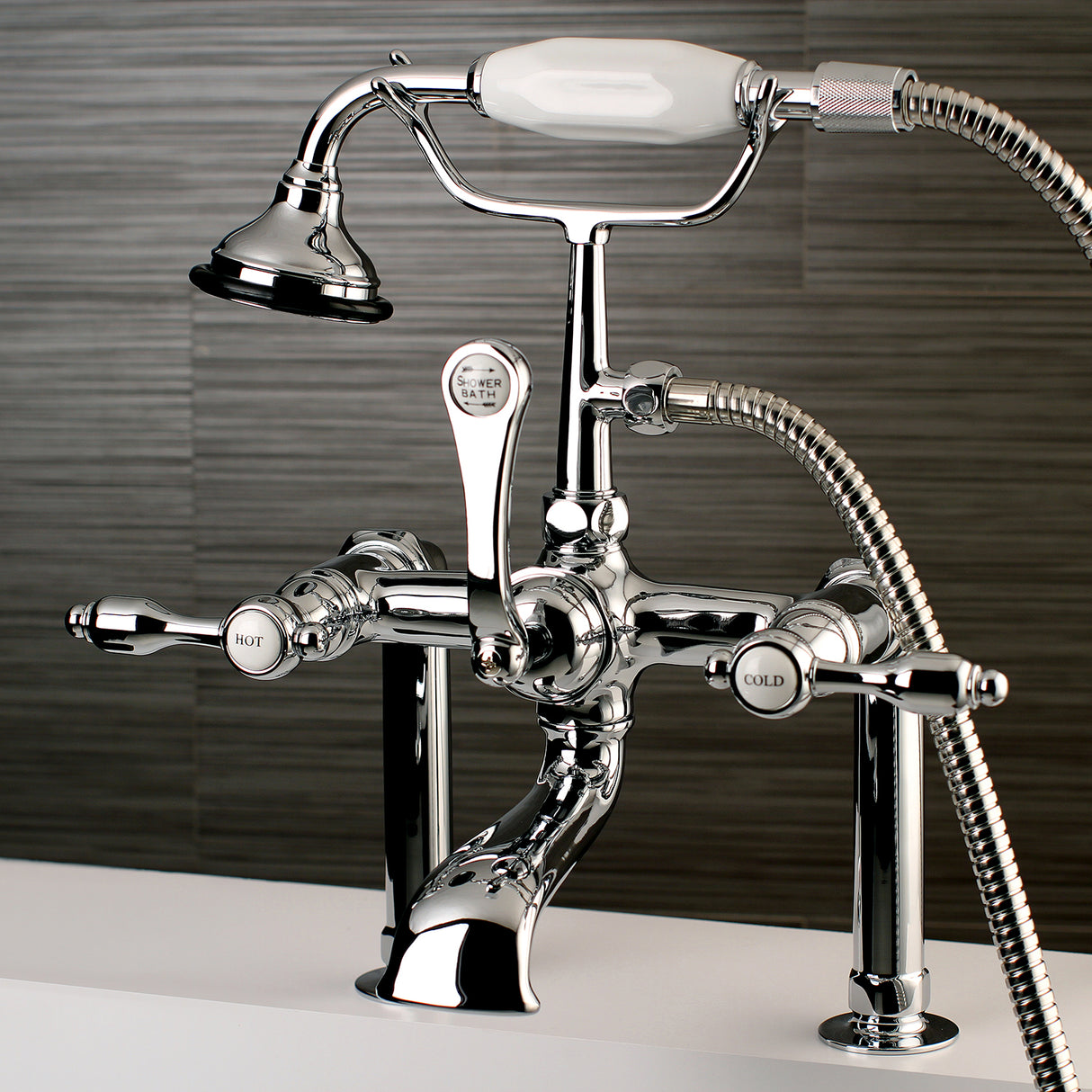 Tudor Deck Mount Clawfoot Tub Faucet