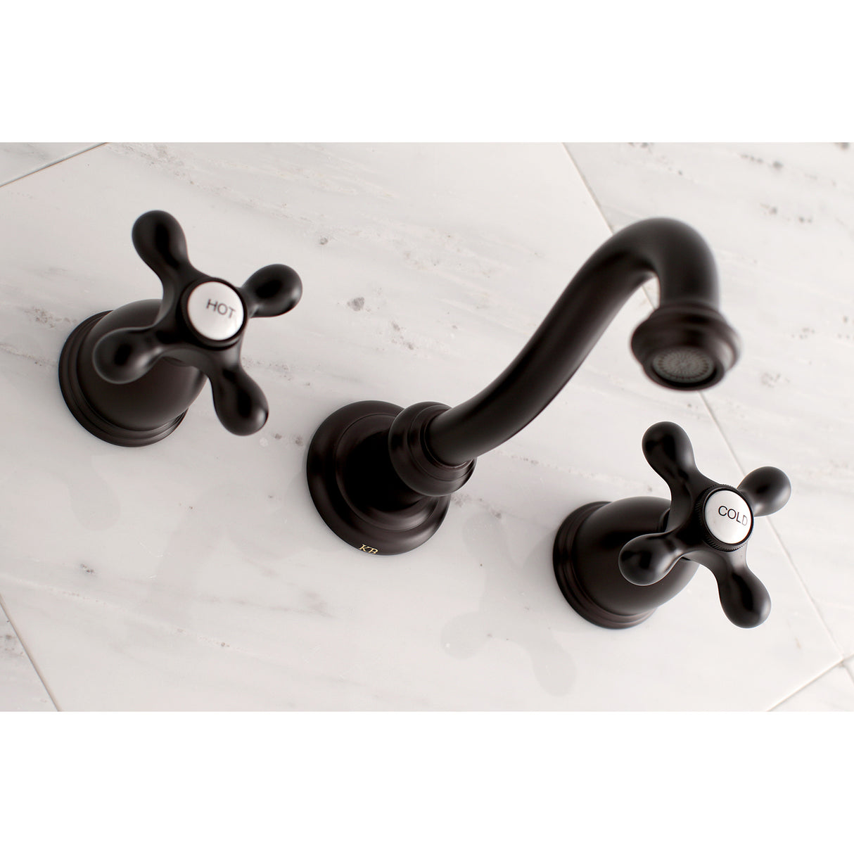 Vintage Two-handle 3-Hole Wall Mount Bathroom Faucet