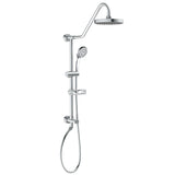 Rain Shower System W/ 8" Showerhead - 36.25"H X 8"W X 23.75"D - Brass - Adjustable Brass Slider - Surface Mounted Shower Systems