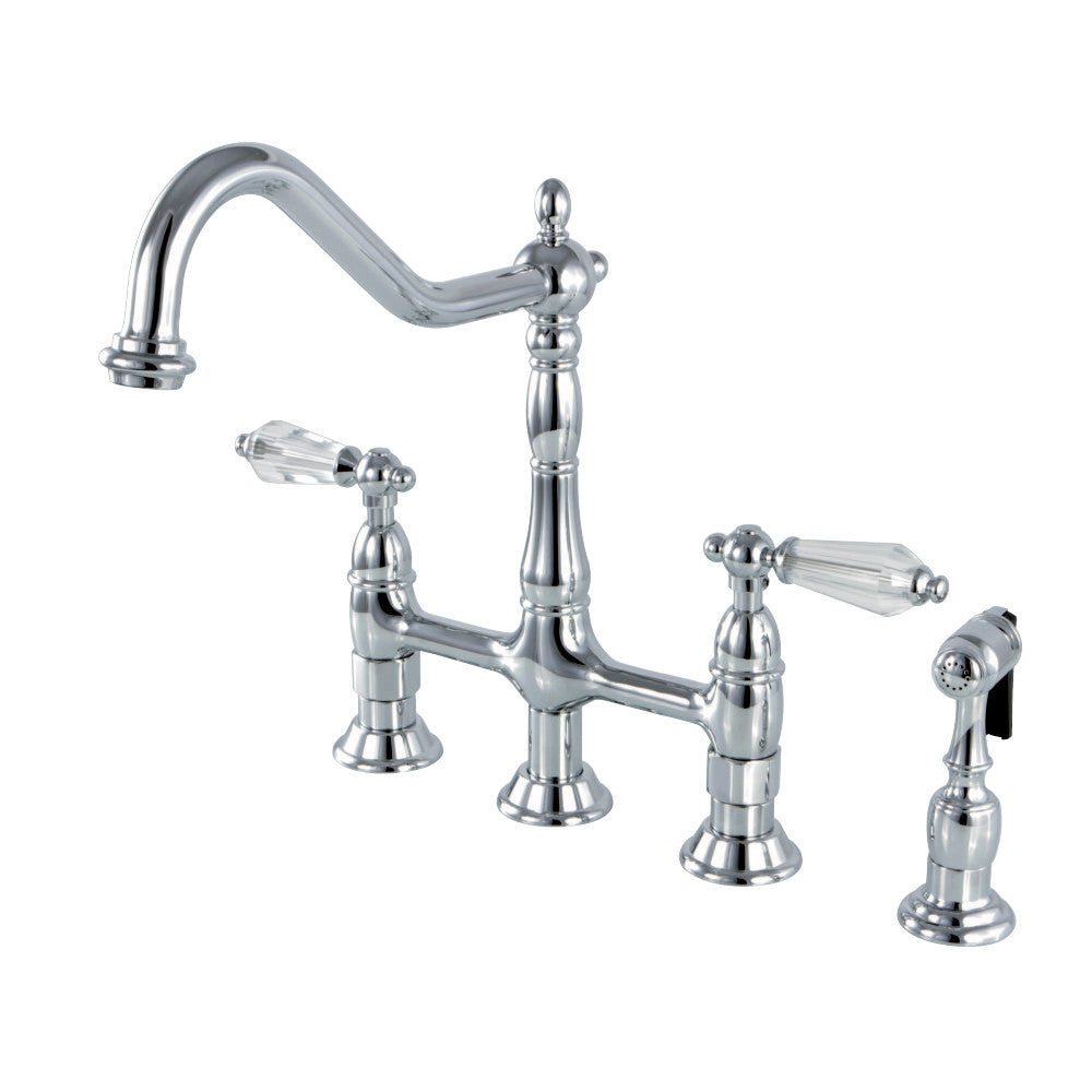 Wilshire Bridge Kitchen Faucet with Brass Sprayer