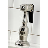 Heritage Bridge Kitchen Faucet with Brass Sprayer