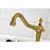 Widespread Bathroom Faucet w/ Brass Pop-Up