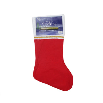 19" Traditional Red Customizable Christmas Stocking with Gold Glitter Pen