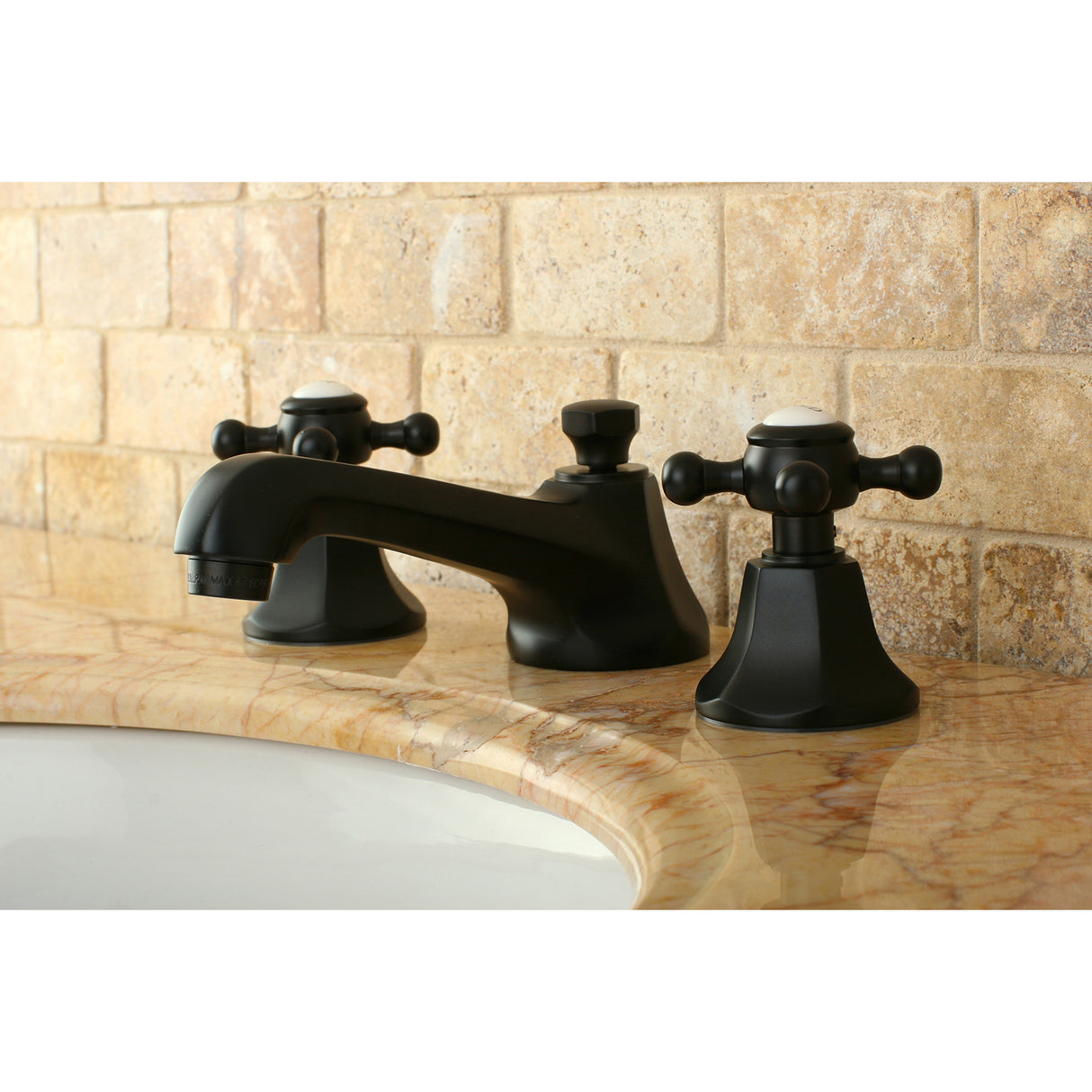 Metropolitan 8" Widespread Bathroom Faucet With Brass Pop-Up