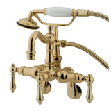 Vintage Adjustable Center Wall Mount Tub Faucet W/ Hand Shower