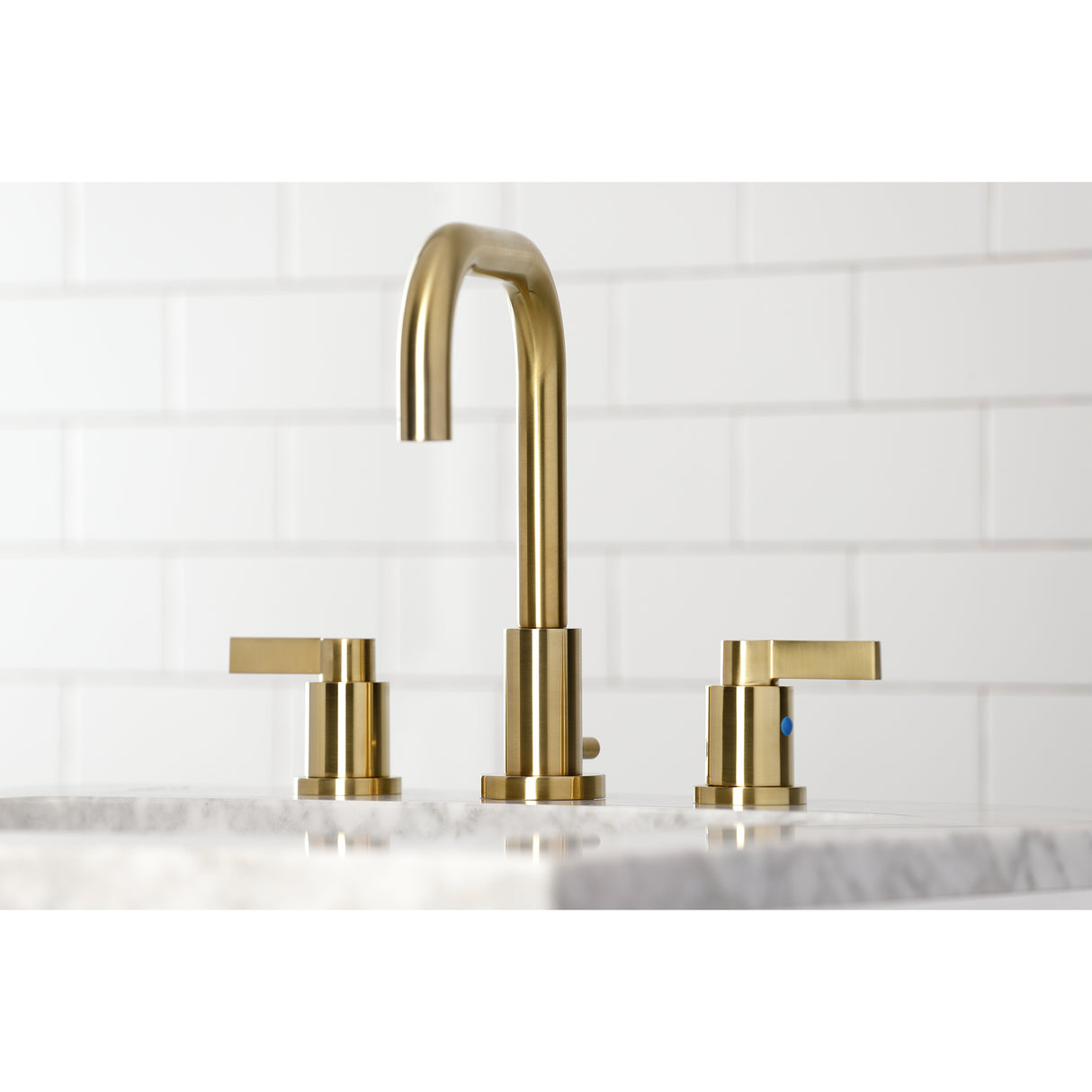 NuvoFusion Widespread Bathroom Faucet With Brass Pop Up