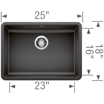 Blanco Precis 25 inch Single Bowl Silgranit ADA Undermount Kitchen Sink