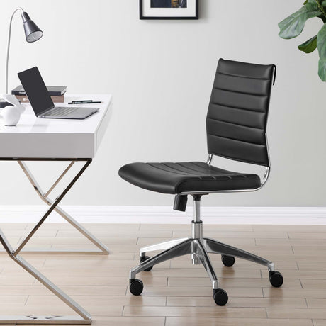 Jive Ribbed Armless Mid Back Swivel Conference Computer Chair In Mulitcolor - BUILDMYPLACE