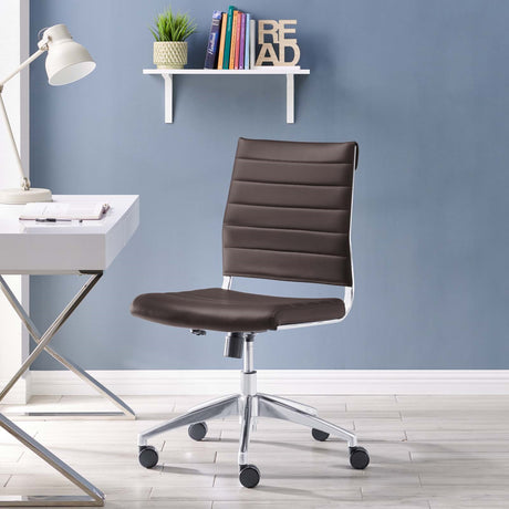 Jive Ribbed Armless Mid Back Swivel Conference Computer Chair In Mulitcolor - BUILDMYPLACE