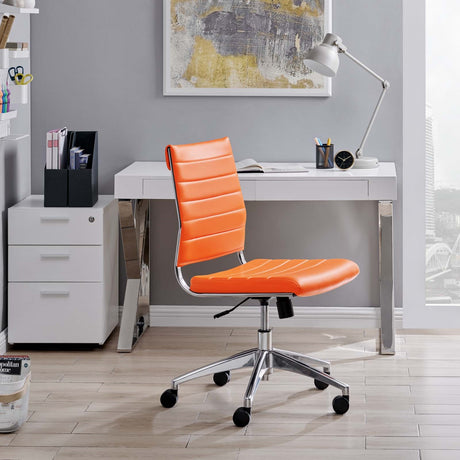 Jive Ribbed Armless Mid Back Swivel Conference Computer Chair In Mulitcolor - BUILDMYPLACE