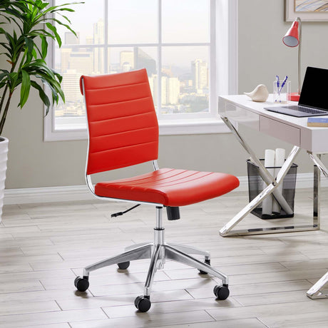 Jive Ribbed Armless Mid Back Swivel Conference Computer Chair In Mulitcolor - BUILDMYPLACE