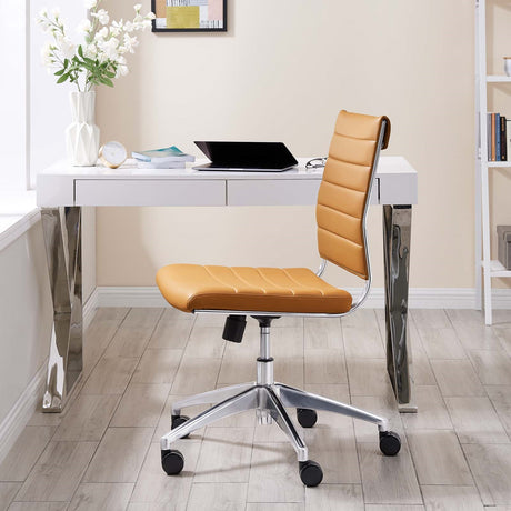 Jive Ribbed Armless Mid Back Swivel Conference Computer Chair In Mulitcolor - BUILDMYPLACE