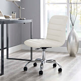 Modway Ripple Armless Mid Back Vinyl Swivel Computer Desk Office Chair - Computer Chair - BUILDMYPLACE