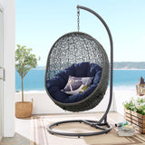 Egg Hammock Chair With Hanging Kits - Fastness Hanging Hide Outdoor Patio Swing Chair With Stand - BUILDMYPLACE